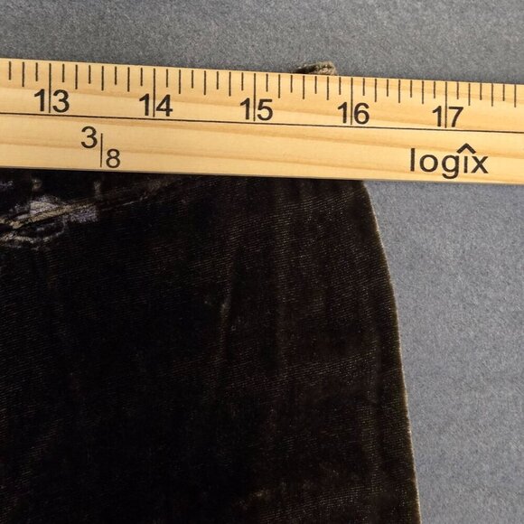 J. Jill Womens Green Velvet Maxi Skirt S Silk Blend Ruffle Whimsigoth Gypsy Whim - Picture 8 of 10